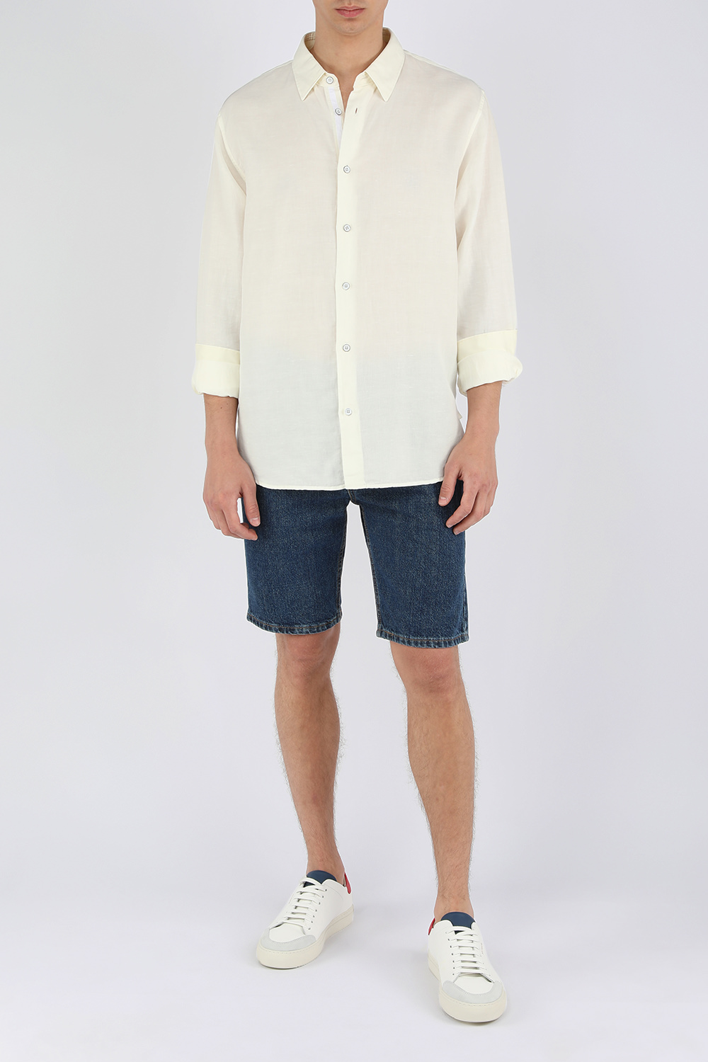 חולצה מכופתרת מכותנה ופשתן RAG & BONE
